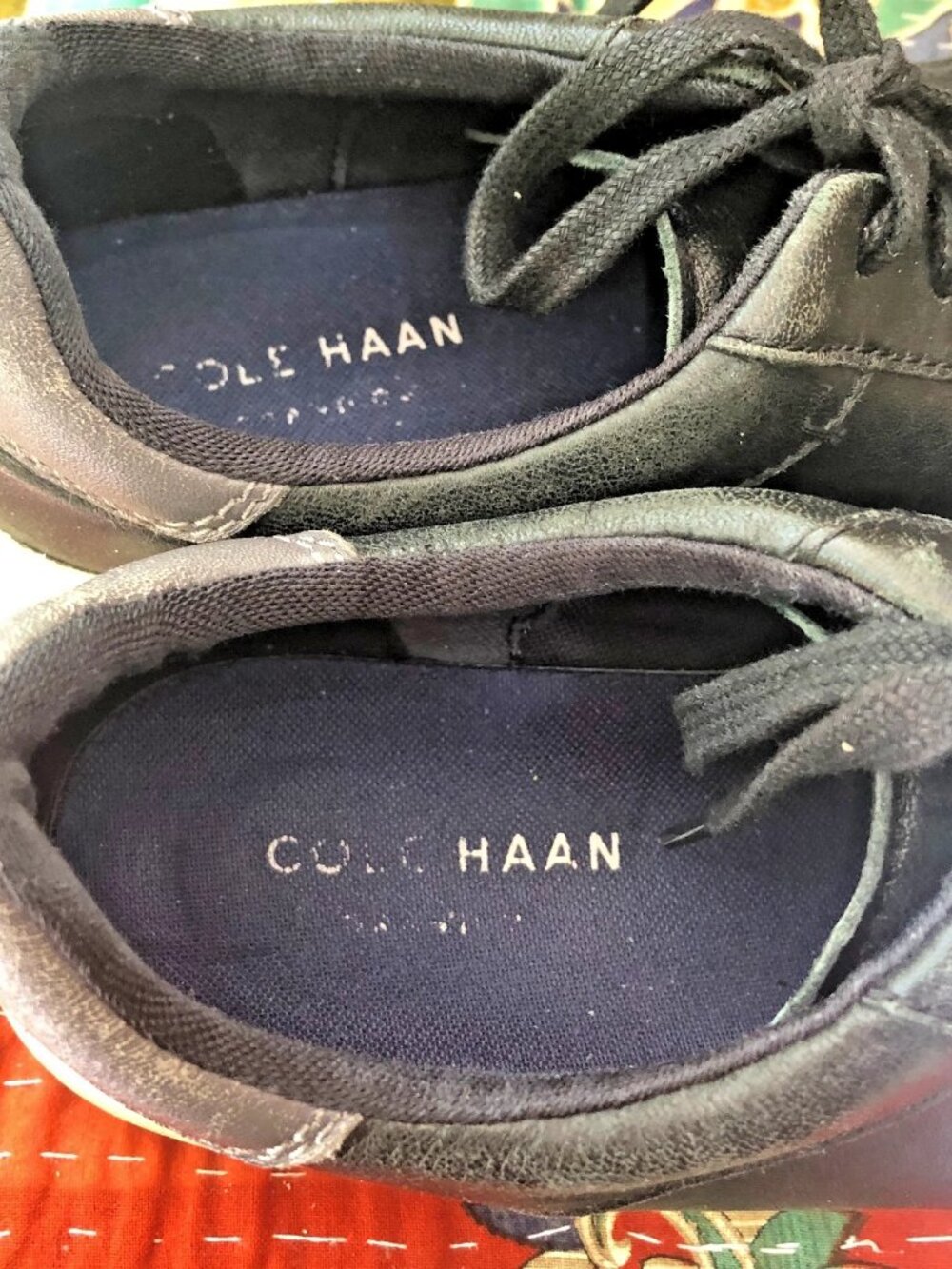 Cole Haan GrandPro Meridian Black Leather Sneakers Men 7.5 Women 8.5 Lace Up - Picture 2 of 16